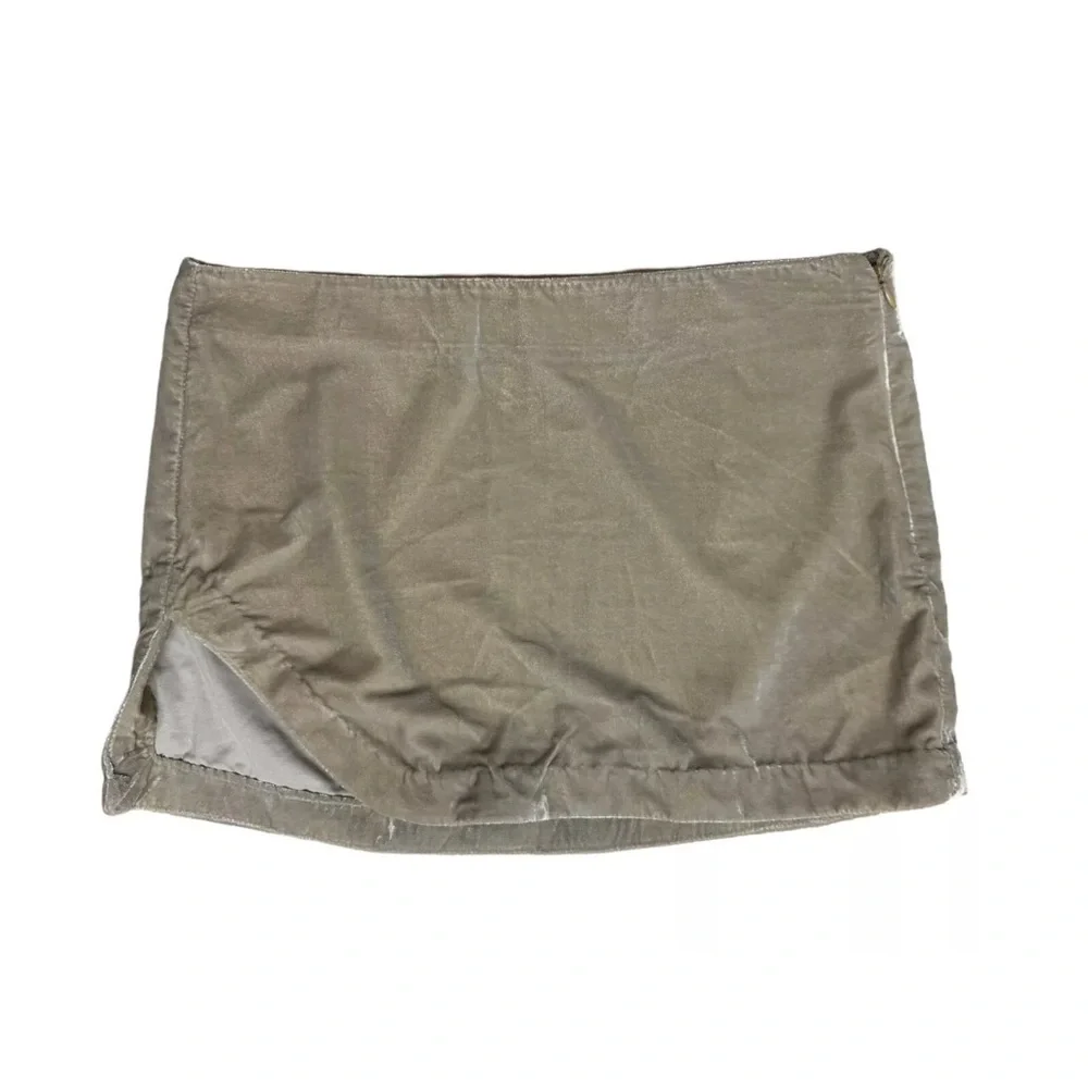 Free People Women's Annalise Velvet Mini Skirt‎ Oat Ivory Size 12